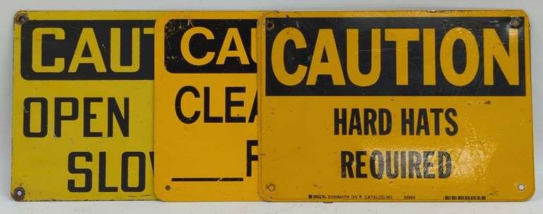Vtg "CAUTION" Signs