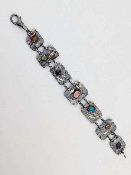 Vintage 1980 Lynda Thorp Sterling Philadelphia Modernist Bracelet