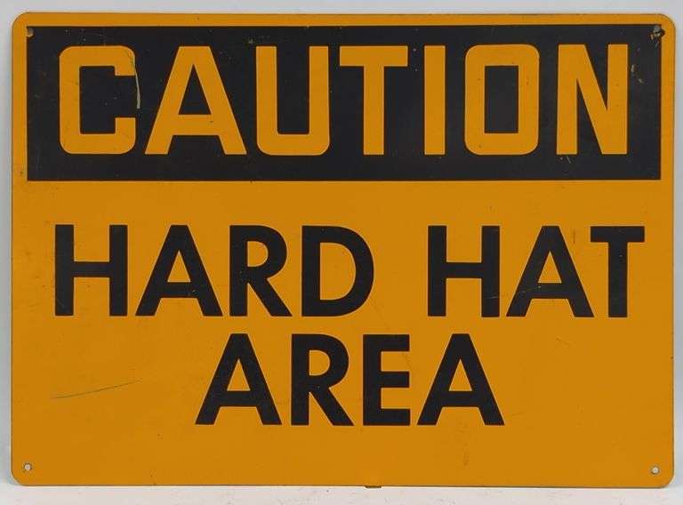 "CAUTION" Hard Hat Area Metal Sign