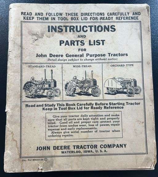 (AE) John Deere Instructions and Parts List