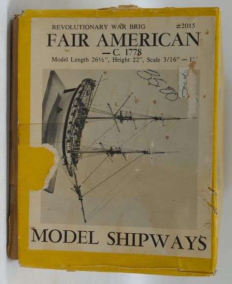 Vtg Model Shipways "Fair American" Revolutionary War Brig Wood Model Kit