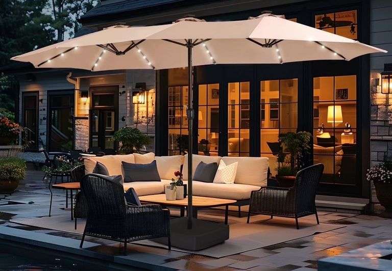 Summit Living 15' Double-Sided Patio Umbrella