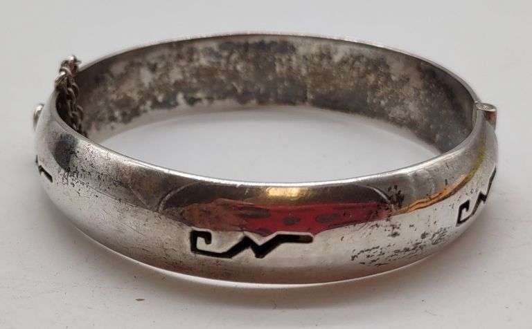 (E) Mexico Sterling Silver Bangle Bracelet