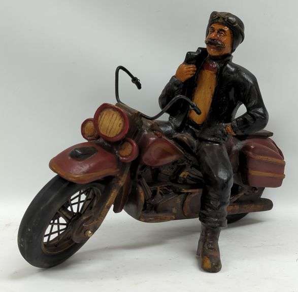 Large "Man On Motorcycle" Sculpture