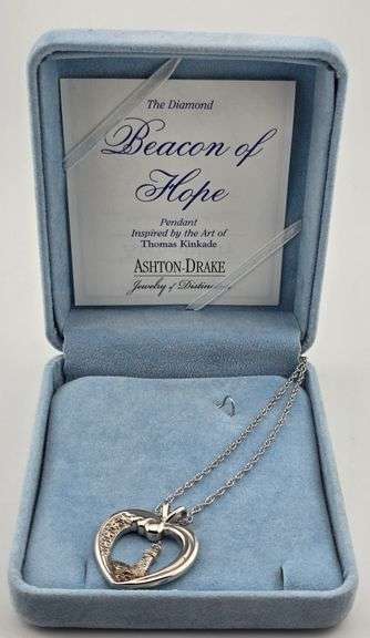 Sterling Ashton Drake The Diamond Beacon of Hope Thomas Kinkade Necklace