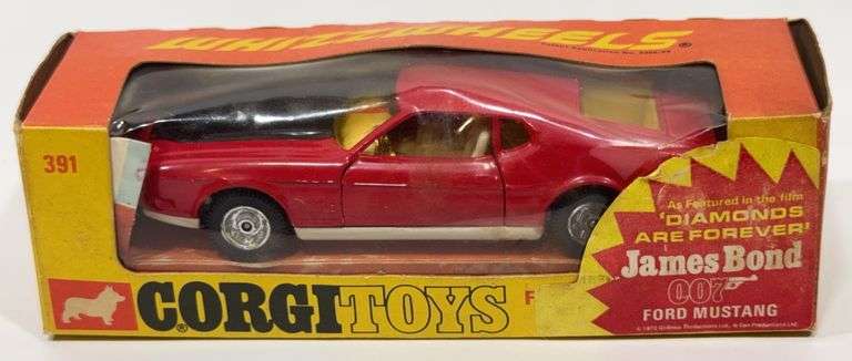 Rare Vintage Corgi James Bond 007 Ford Mustang Mach 1 1:43 Die-Cast In Box