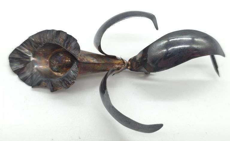 (E) Vintage Sterling Silver Orchid Brooch