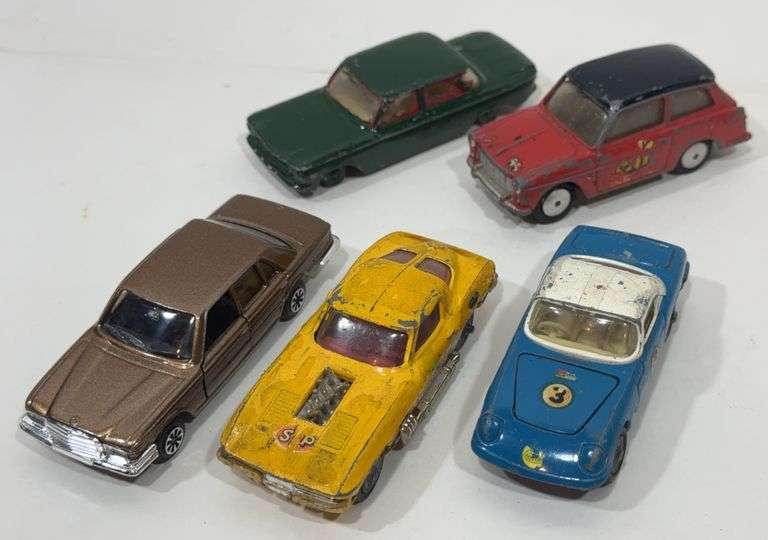 Lot Of Five Vintage 1:43 Die-Cast Corgi Cars