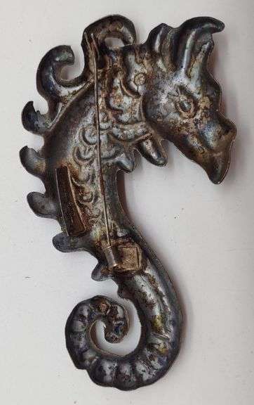 (E) Vtg Sterling Silver Seahorse Brooch