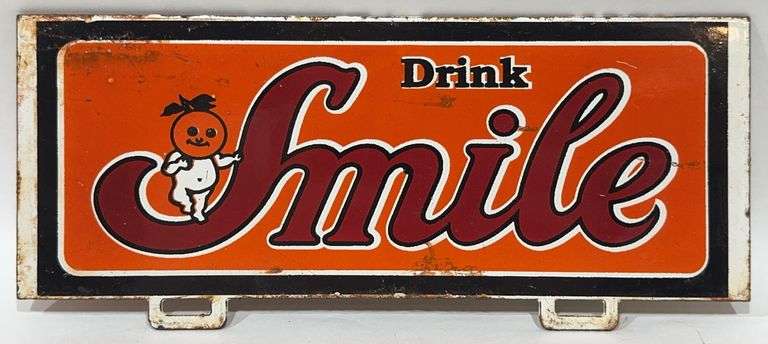 Porcelain Smile Orange Soda License Plate Topper