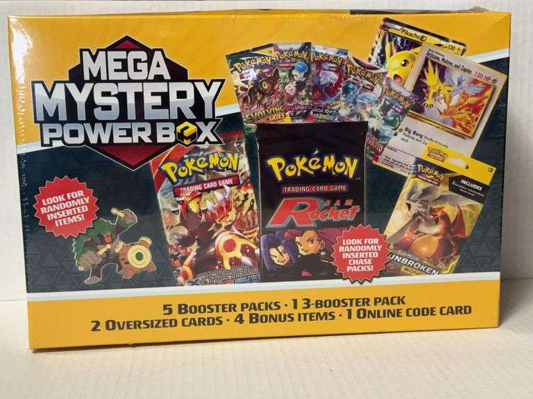 Power Poke Box Pokémon Factory Mega Mystery Power Box, 5 Booster Pks, 3-Booster Pk, 2 ...