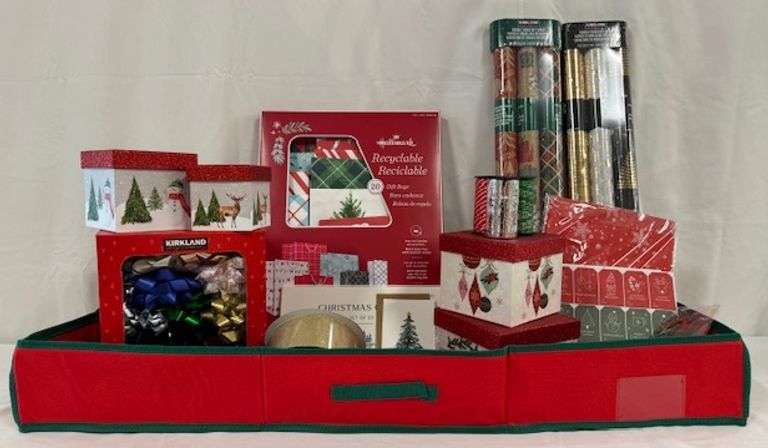 Christmas Gift Wrap Basket