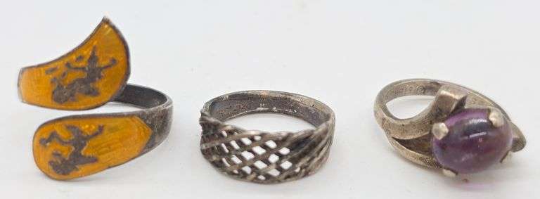(E) (3) Sterling Silver Rings