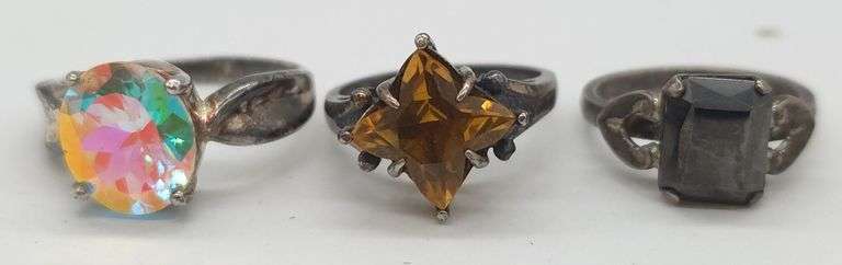 (E) (3) Sterling Silver Rings