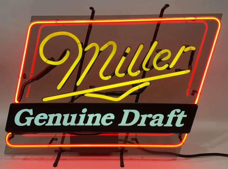 MGD Miller Genuine Draft Neon Bar Sign