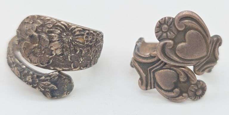 (E) (2) Sterling Silver Spoon Rings