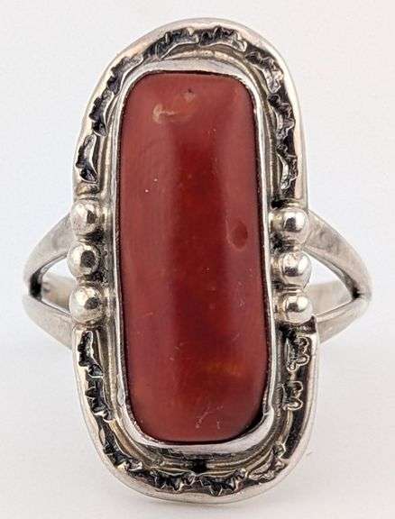 Vintage Old Trade Red Coral Ring