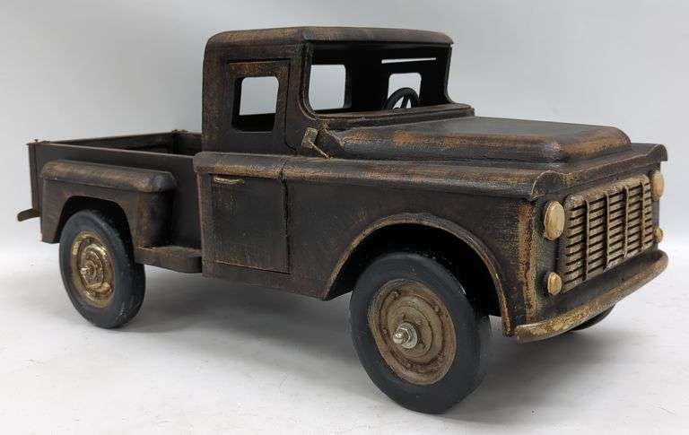 2ft Large Ford F-100 Wood & Metal Folk Art Style Model