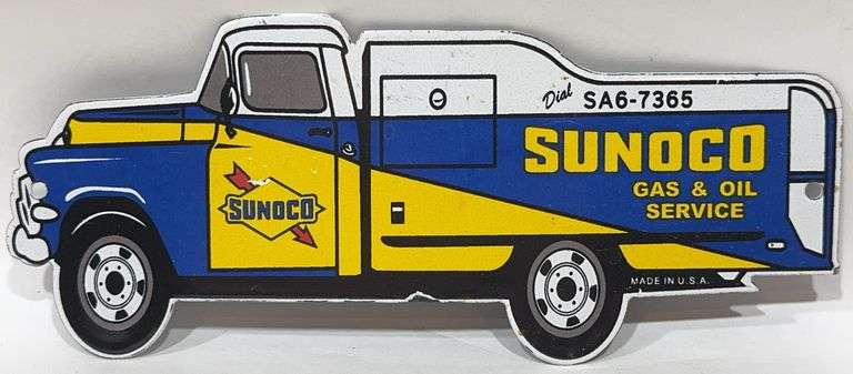 Porcelain Sunoco Service Station Advertising Sign