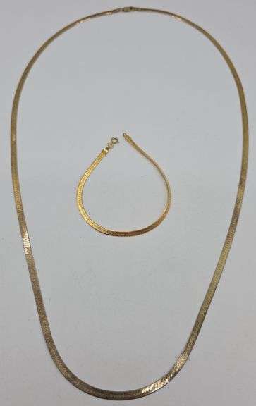 (E) Sterling Silver Necklace and Bracelet