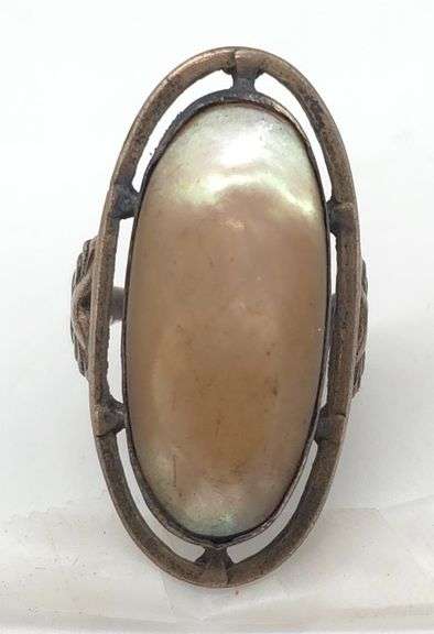 (E) Sterling Silver Mother Of Pearl Ring