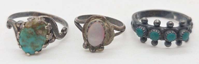 (E) (3) Sterling Silver Rings