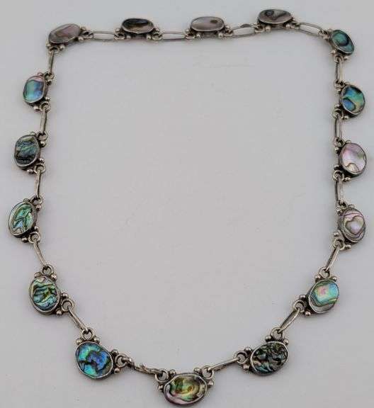 Vintage Sterling Abalone Necklace