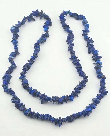 35" Genuine Polished Lapis Lazuli Necklace
