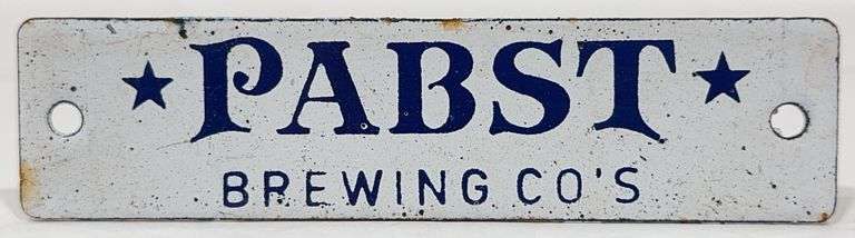 Porcelain Pabst Brewing Co. Beer 6in Advertising Sign