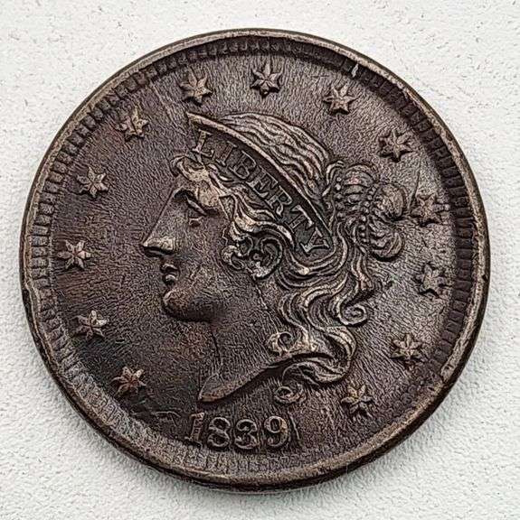 (A) US 1839 Large Cent