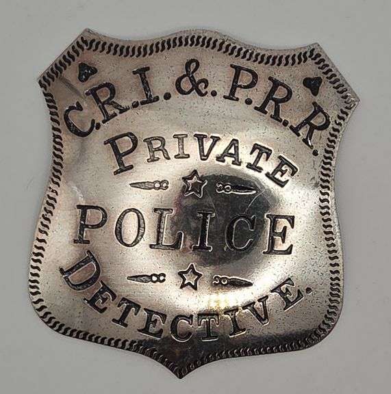 (AM) Franklin Mint Replica Sterling CRI & PRR Private Police Detective Badge