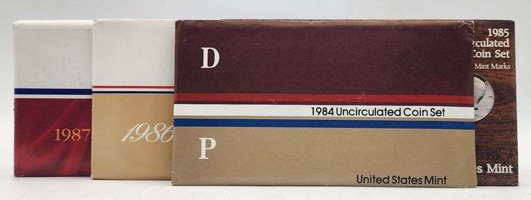 (D) US Mint 1984-87 Uncirculated Coin Sets