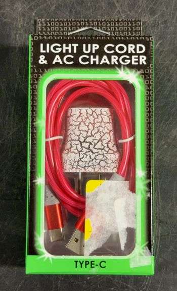 Watch-Us Inc. Light Up Type-C  Charging Cable & AC Charging Block