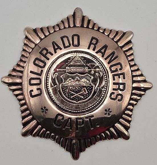 (AM) Franklin Mint Replica Sterling Colorado Ranger Captain Badge
