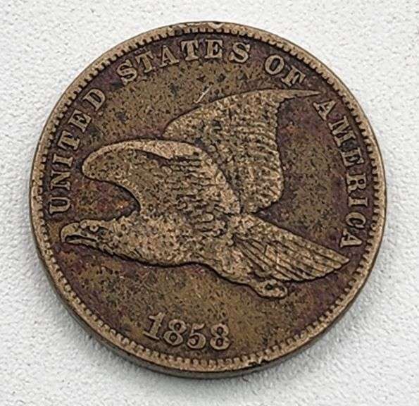 (A) US 1858 Flying Eagle Cent