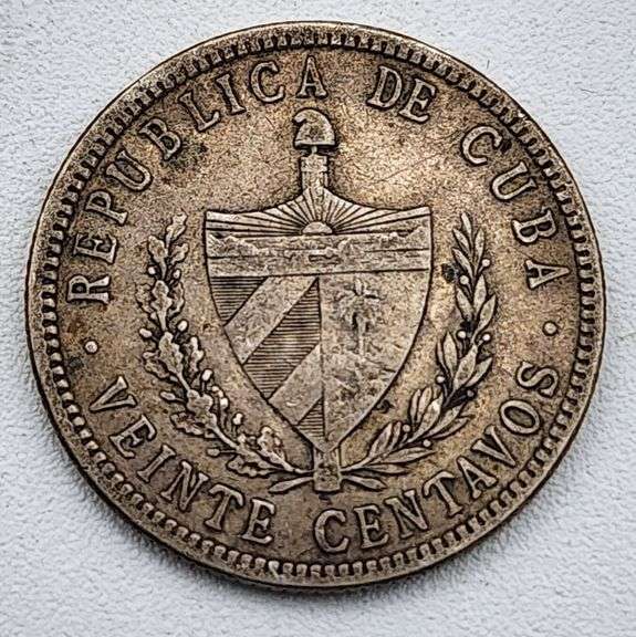 (A) 1916 Cuban Veinte Centavos