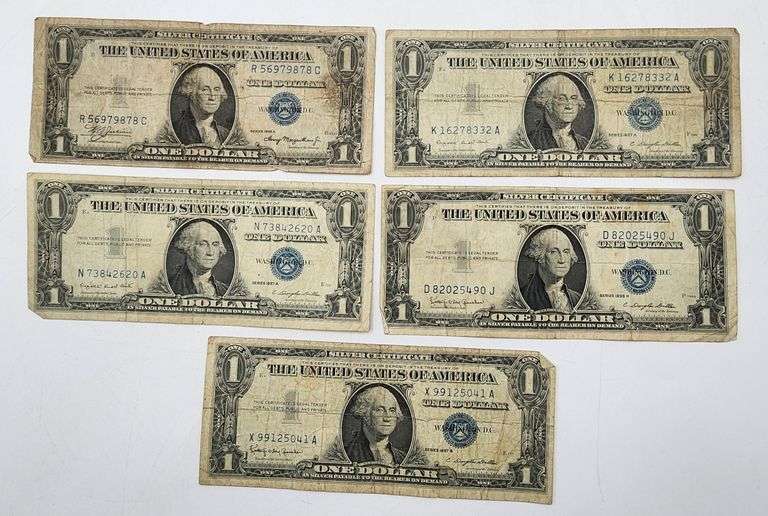 (A) US 1935/57 $1 Silver Certificates $5.00 FV