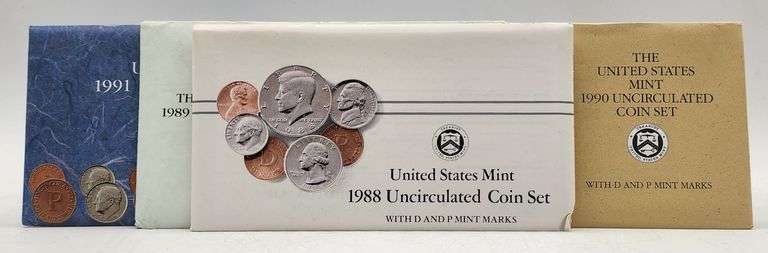(D) US Mint 1988-91 Uncirculated Coin Sets