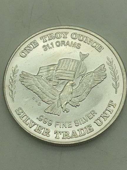 (P) 1 TROY OZ Silver Round Coin U S Assay Office - Kraft Auction ...