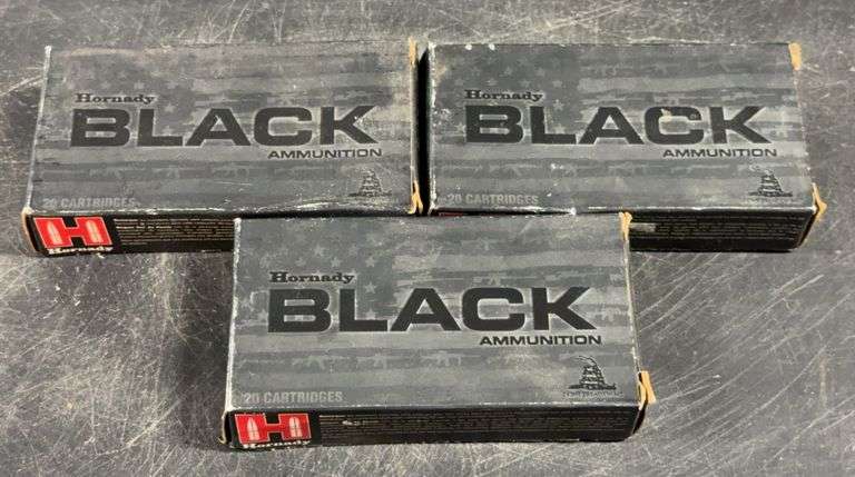 3 Hornady Black Ammunition .300 Blackout 208 Grain AMAX 20 Center Fire Polymer Tip Cartridge Packs