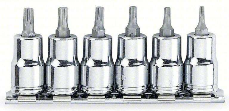 Westward 16 SAE/Metric Hex Keys & 6-Piece 3/8” Drive Star Bit Socket Set