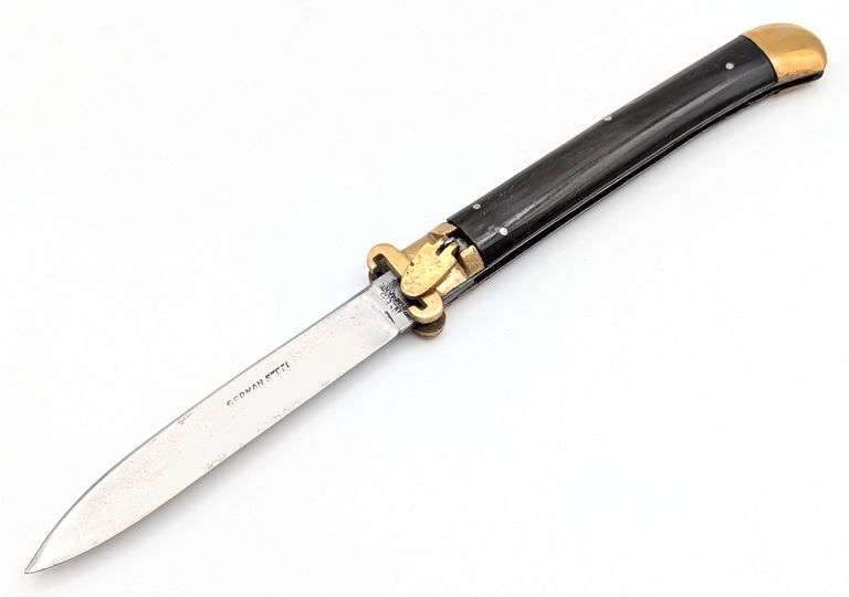 Shell Handle Switchblade German No. 5 Horn Handle Shell Puller Lever Lock Switchblade Knife ...