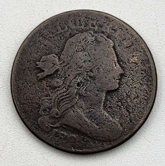 (A) US 1800s Draped Bust Large Cent