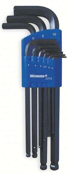 Westward 9-Piece Metric & 13-Piece SAE Hex Key Ball Set