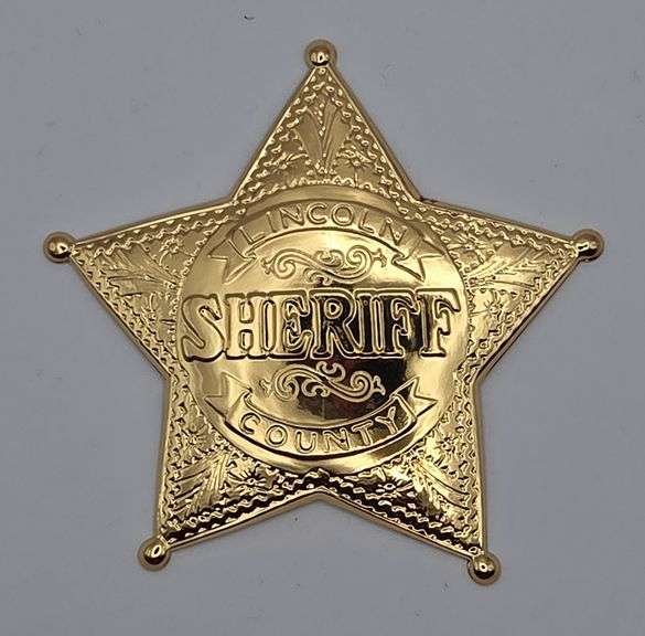 (AM) Franklin Mint Replica Gold Plated Sterling Lincoln County Sheriff Badge