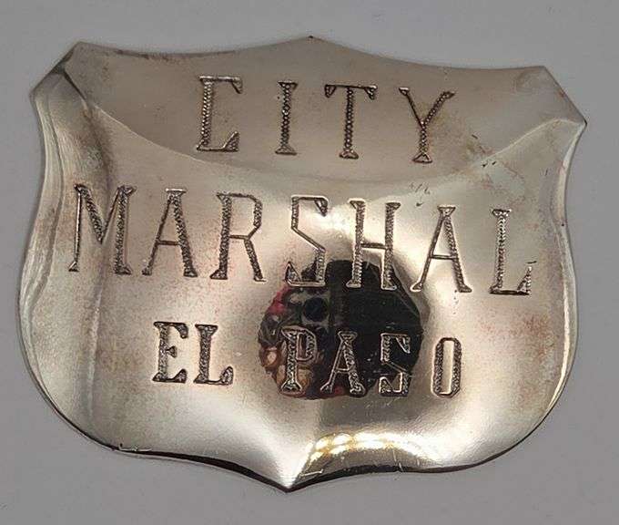 (AM) Franklin Mint Replica Sterling El Paso City Marshall Badge