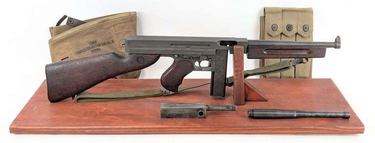 WWII M1A1 Thompson SMG Parts Kit w/ Display & Accessories