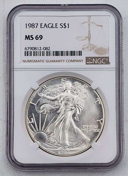 (U) US Mint 1987 American Silver Eagle - NGC MS69