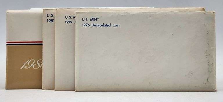 (A) US Mint 1976//79/81/86 Uncirculated Coin Sets