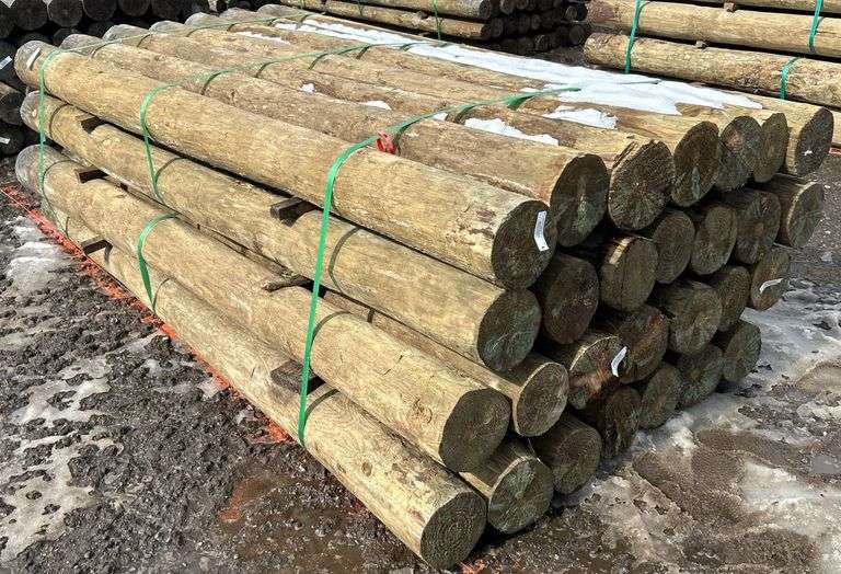 6" x 8' Treated Posts, 28 Posts - Kraft Auction Service, LLC